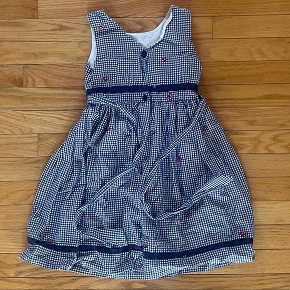 Adorable Green Dog checkered dress blue and white with butterflies size 6 RARE❤️ - Picture 1 of 12